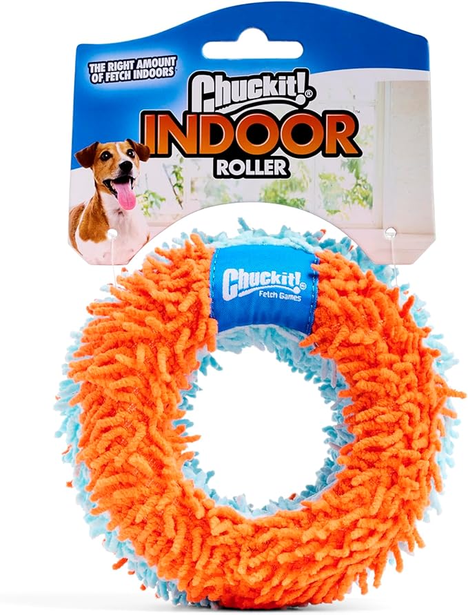 ChuckIt! Indoor Fetch Tumbler Dog Toy (6.5 Inch), Orange and Blue