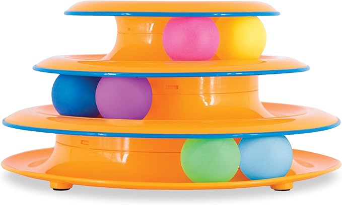 3-Tier Cat Track Toy with Spinning Balls