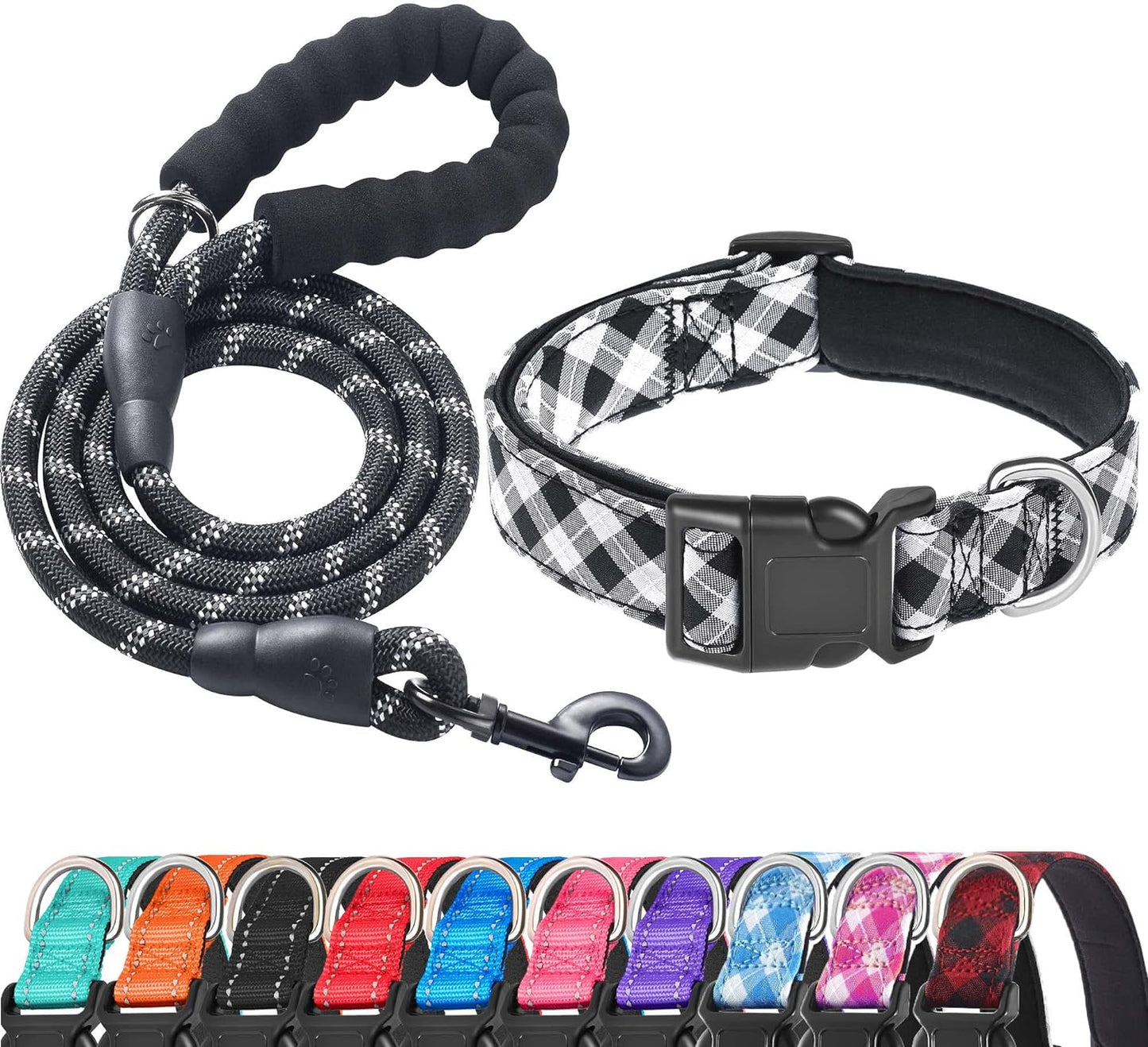 Reflective Dog Collar Padded with Soft Neoprene